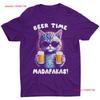 Beer Time Madafakas Funny Cat Hold T Shirt Pet Dad Mom Vintage Washed Slightly Top For Everyday Wear Soft Streetwear Stretched