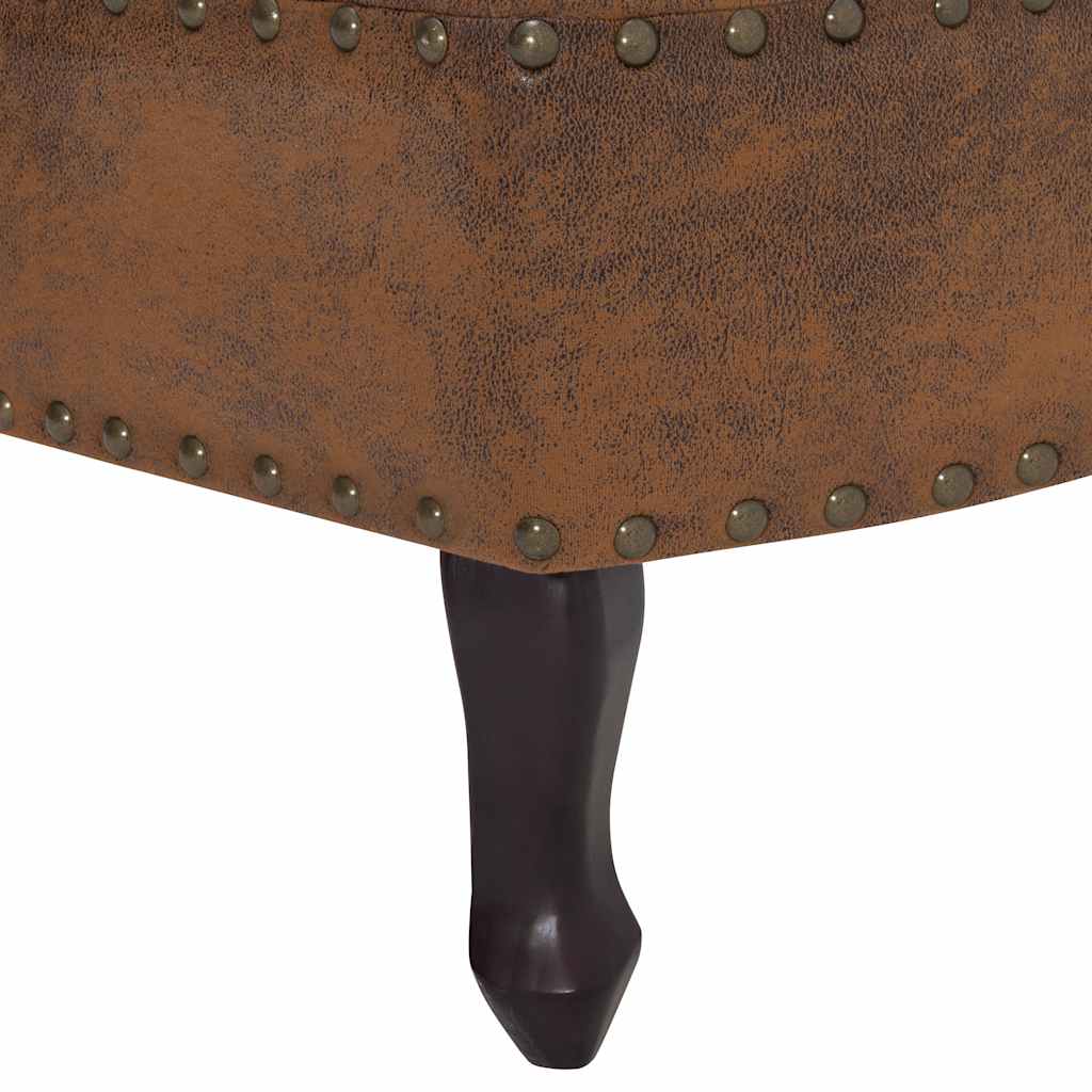 Chaise Longue In Brown Faux Suede