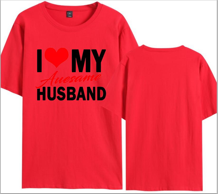I Love My Awesome Wife Husband T Shirts Honeymoon Couple Outfits Dating Couples Anniversary Gifts Unisex Women Oversized Tops Tee