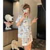 Sweet full print floral pajamas women's summer short-sleeved shorts ins style suit beautiful girl loungewear two-piece set