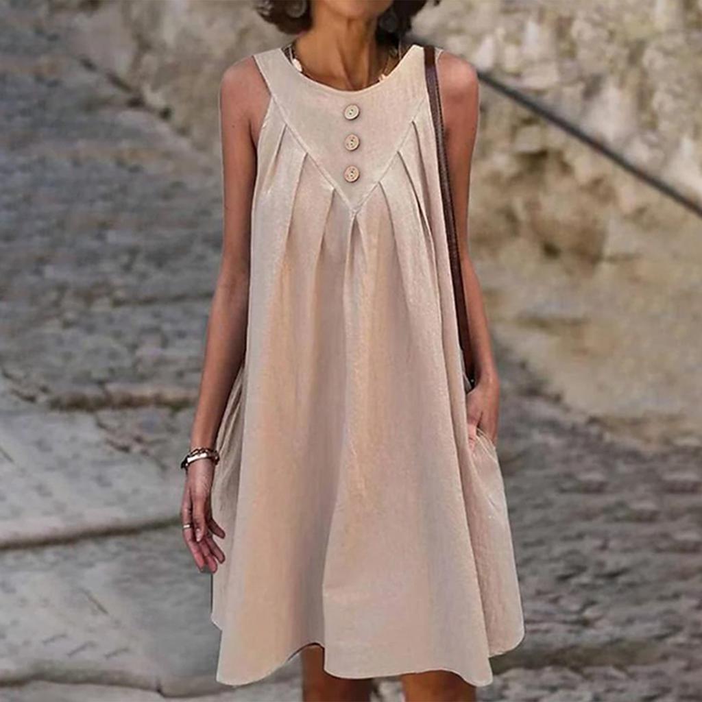 Women's Summer Dresses Casual Square Neck Sundress Loose Flowy Short Tank Dresses