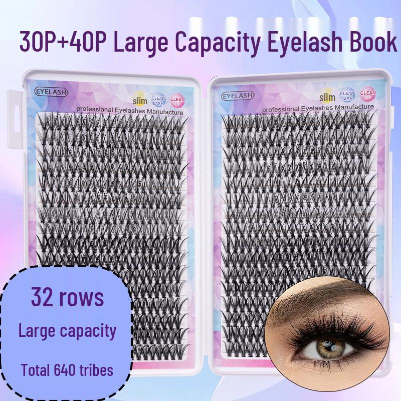 Eyelash Book: 640 Clusters with 30P40P Mix, Large Capacity & Multiple Styles - Super Soft & Dense Lashes for Europe and America