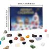 24 Peças 24 Caixas Calendário do Advento de Cristal de Natal Pedrinhas Polidas Pedras Naturais Coleções de Pedras Rochosas Minerais Ornamento