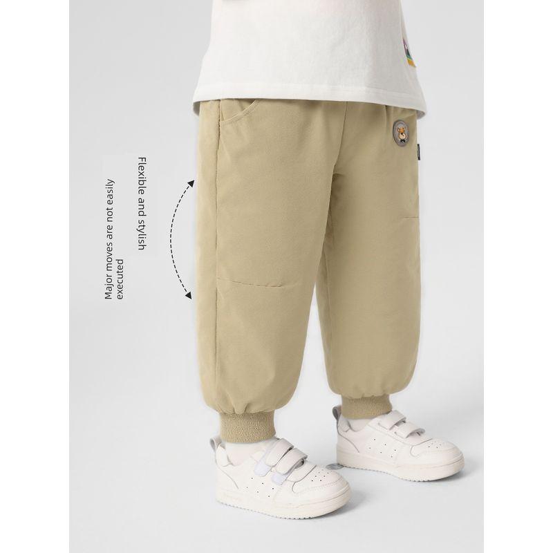 Right European Style Boys' Outdoor Fleece-Lined Long Pants 2025 Autumn and Winter New Cotton Pants Winter Clothing Children's Clothing Baby Pants
