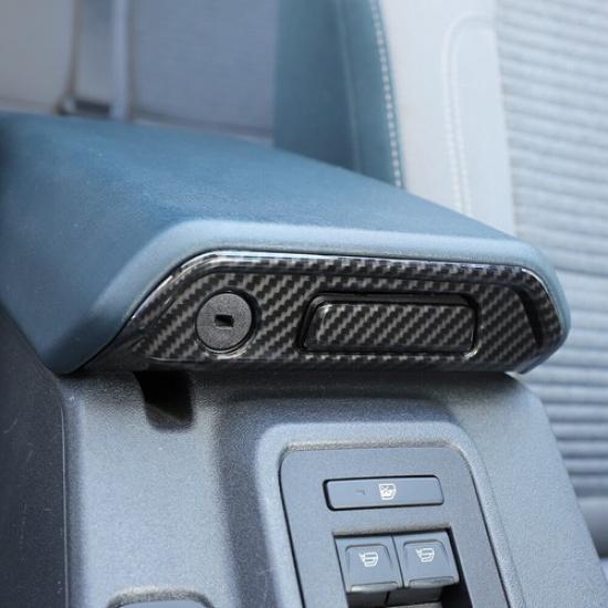 Carbon Fiber Armrest Box Switch Button Decor Cover Trim for Ford Bronco +