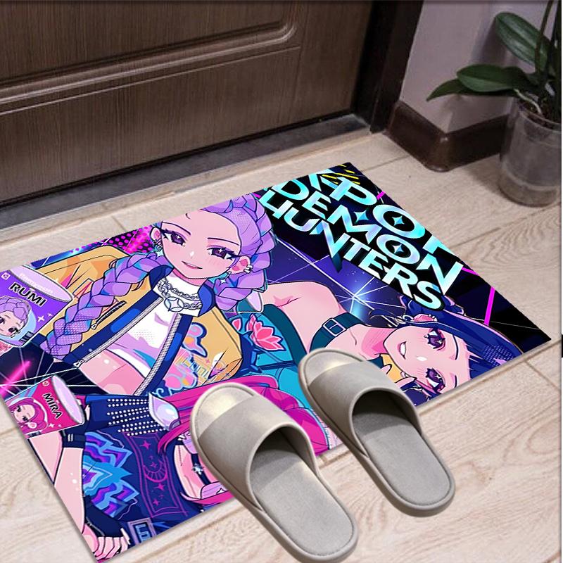 KPop Demon Hunters Pattern Rug, Indoor/Outdoor Mat, for Picnic, Gameroom, Bedroom, Office, Living Room, Home Decor Carpet, Birthday Gift