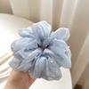 Yousheng Hair Tie for Women, Organza Fabric High Elastic Hair Rope, Pure Color Ponytail Holder with Imitation Pearls, Ponytails Buns Hair