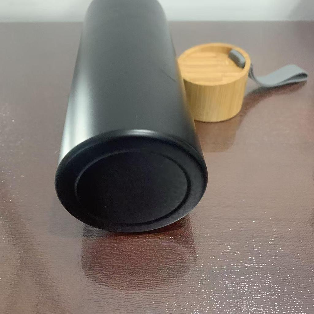 Aluminum Sports Water Bottle with Bamboo Lid and Lanyard - Portable Cycling Cup, Gift, or Advertising Model