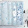 Mandala Shower Curtain,Vintage Cosmos Oriental Breeze Pattern Swirled Floral Leaves Cloth Fabric Bathroom Curtain Set with Hooks