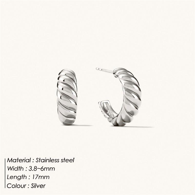 eManco Korean Style Gold Plated Stainless Steel Horn Twist Earrings for Women