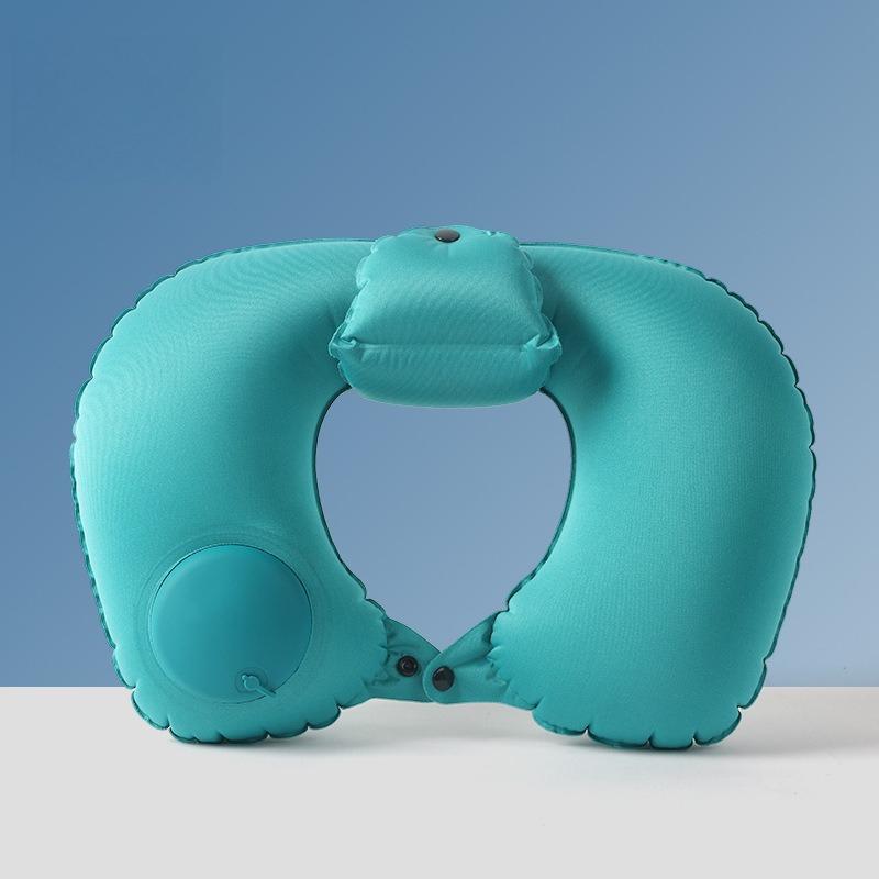 Inflatable U-shaped Pillow Press Portable Travel Neck Protection Pillow Raised Back Neck 360 ° Surround Support Ergonomic Design Neck Pillow