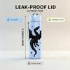 1PC Black Silhouette Dragon Art 750ml Color Plastic Sports Water Bottle Leakproof Flip Straw Lid Suitable for Sports Office Home Use