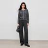 Qiu Shui Yi Ren Casual High-Waisted Knit Wide-Leg Pants