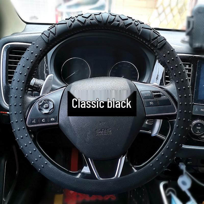 D-Shape Geometric Non-Slip Silicone Steering Wheel Cover with Sun Protection