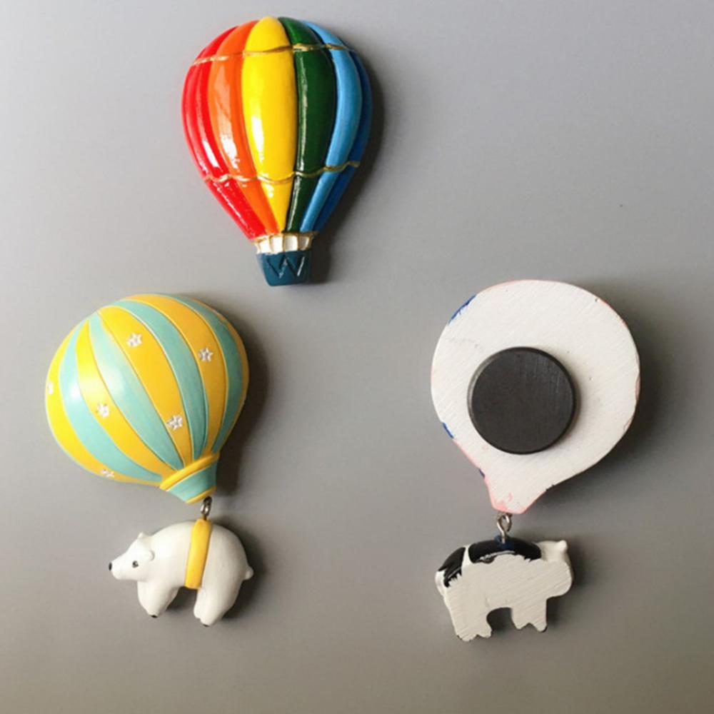 Hot Air Balloon Refrigerator Stickers Animal Shape Magnetic Three-Dimensional Design Message Note Sticky Kitchen Home Decoration