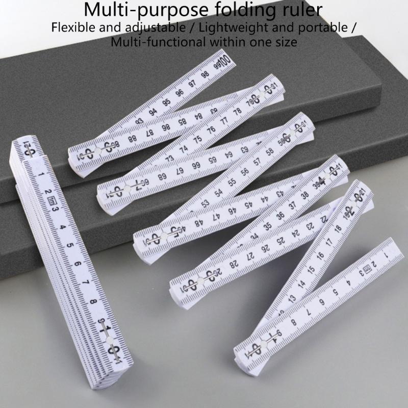 2Pcs 1 Meter Foldable Ruler,Engineering Measurement Device Tool for Precise Measurements in Building Renovations