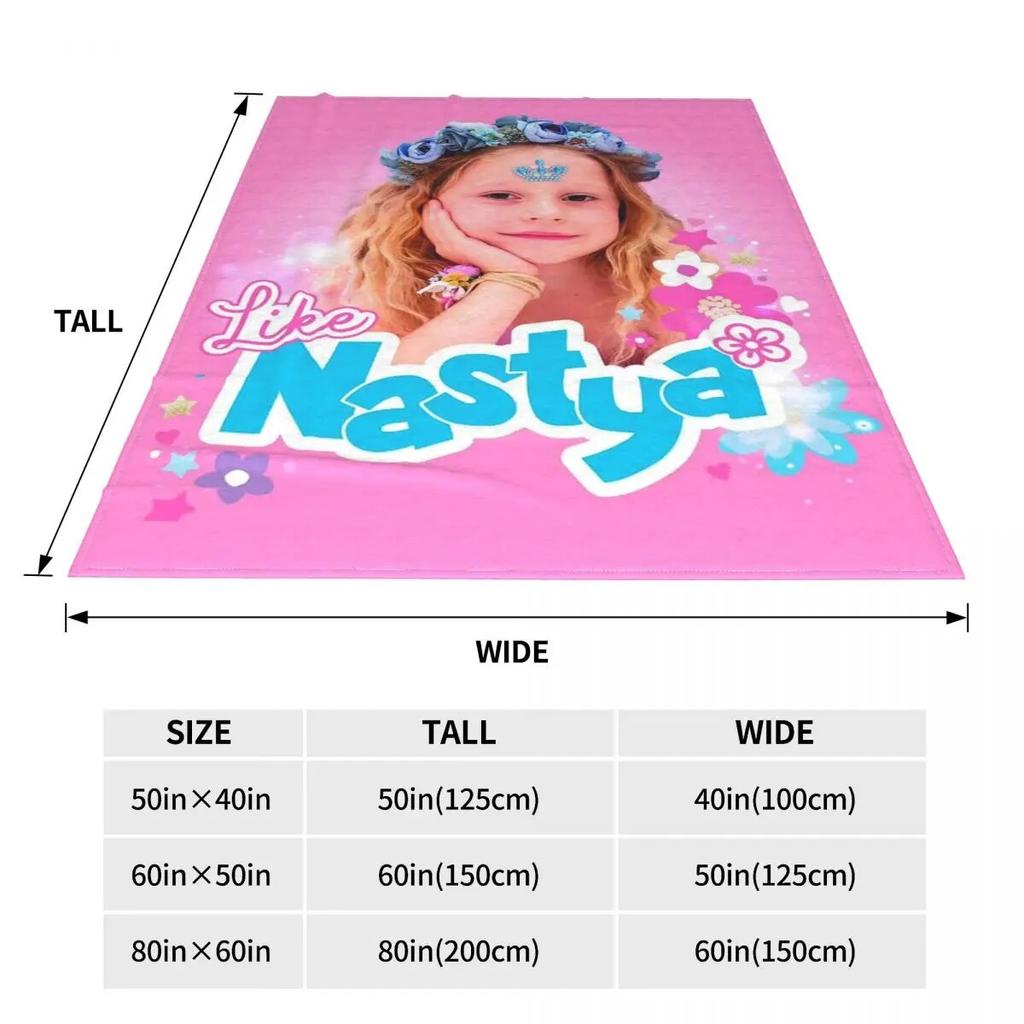 Cute Like Nastya Blankets Coral Fleece Plush Summer Air Conditioning Kawaii Cartoon Throw Blanket for Sofa Car Bedding Throws