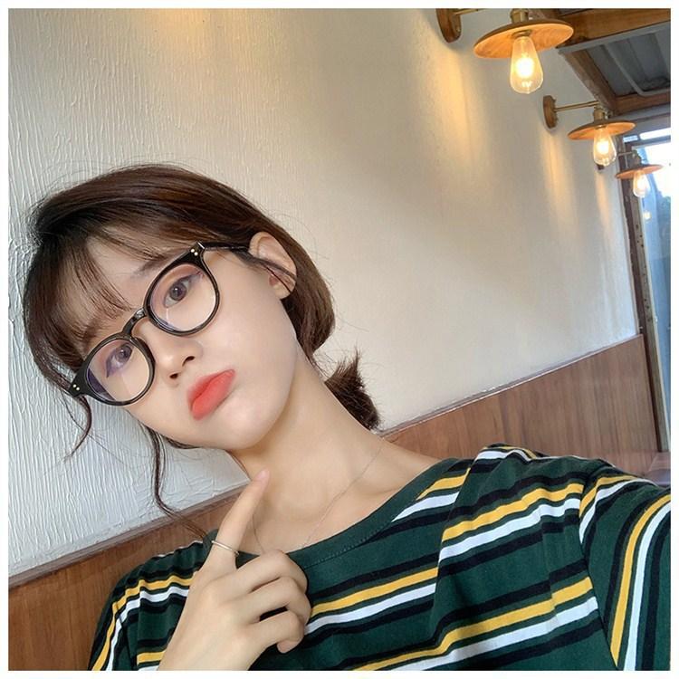 fashion New transparent point Plain glasses PC plain glass spectacles vintage eyeglass round frame glasses