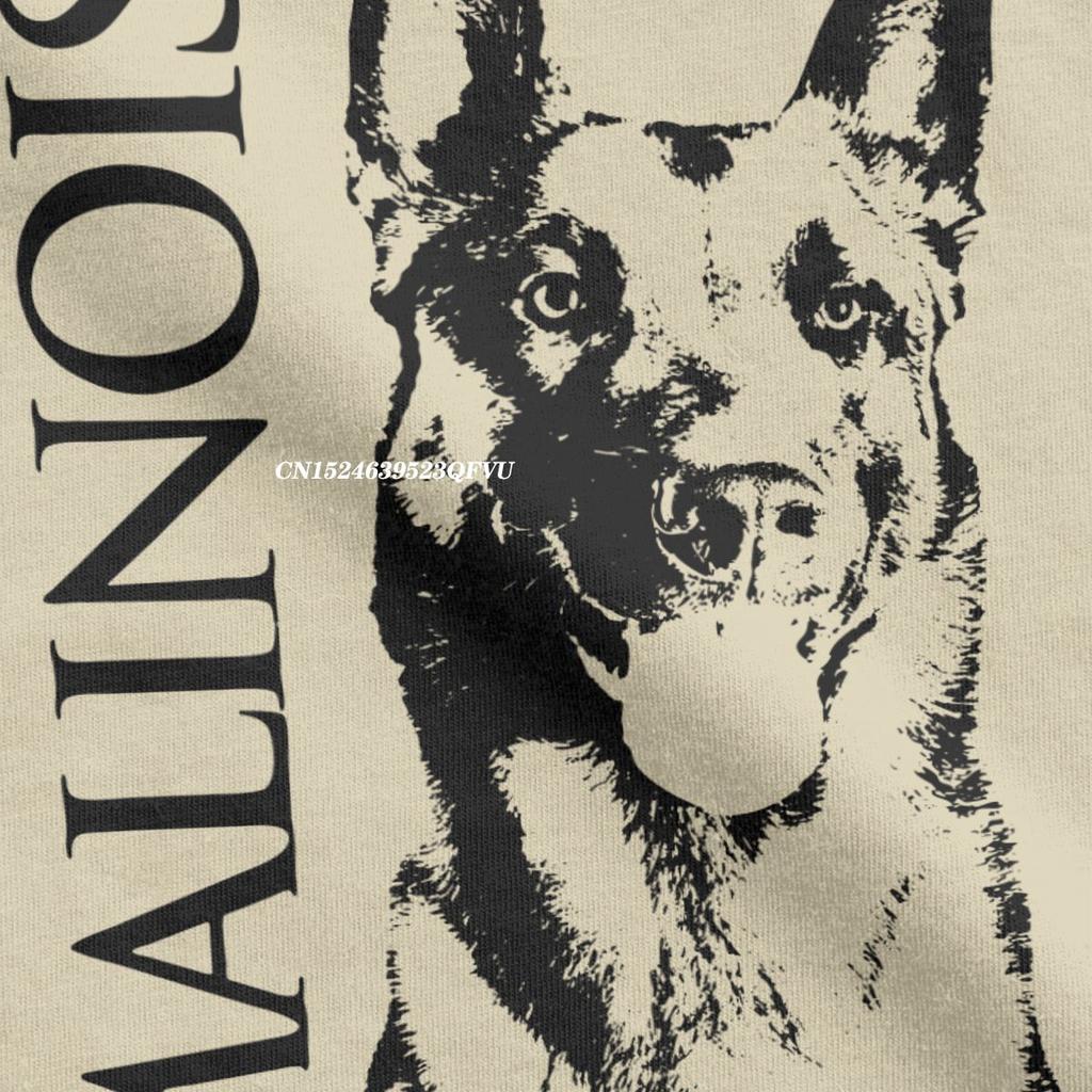 Malinois Köpek Belçika Çoban Köpeği Mechelaar Bol Tişört Erkek Pamuk Yenilik Tişört EMO Tişörtler Grafik Alternatif Giyim