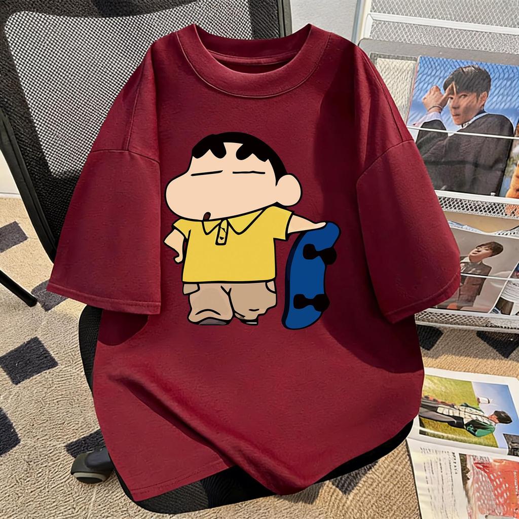 Crayon Shin-chan Unisex Retro Cotton T-shirt - Summer Short Sleeve, Loose Fit