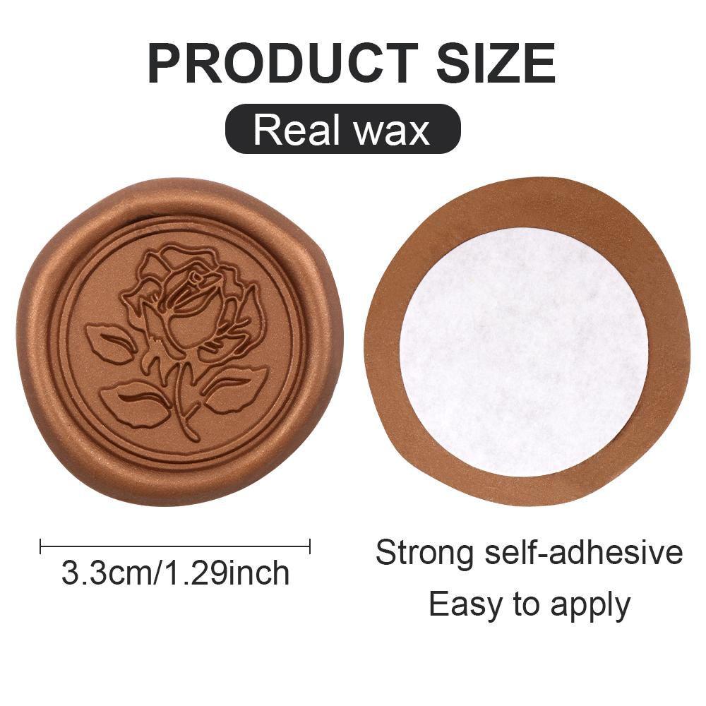 25st Vita och Guld Ros Vaxsigill Klistermärken Självhäftande Bröllopsinbjudan Kuvertförseglingsklistermärken För Dekoration av Bröllopsinbjudan