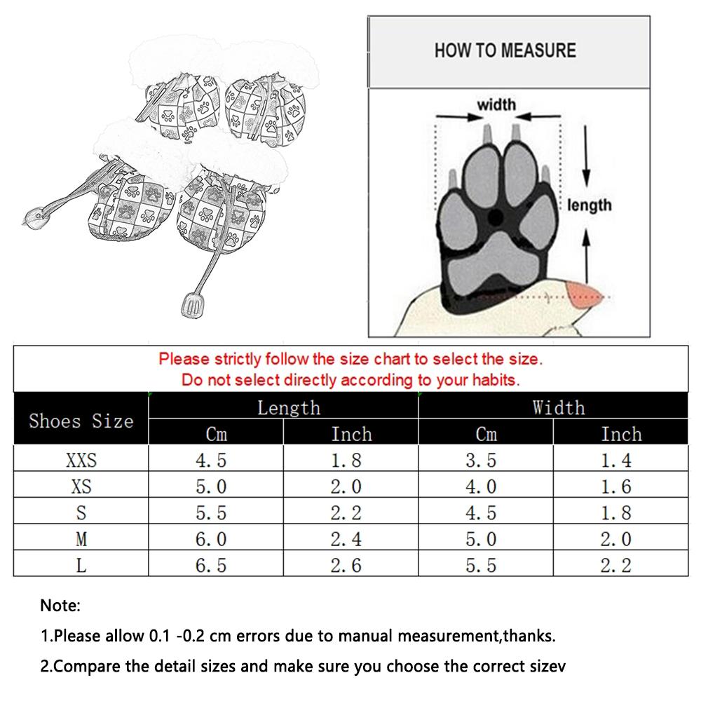 4pcs/set Pet Dog Shoes Winter Warm Strip Puppy Shoes for Small Medium Dogs Anti-slip Puppy  Footwear Cat Dog Walking Sneakers