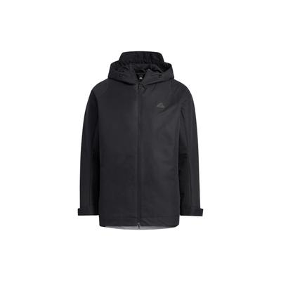 Chaqueta con capucha y estampado de logotipo degradado para hombre, color negro HY5829