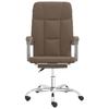 Office Chair with Reclining Function Brown Fabric