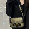 Retro Green Lock Shoulder Bag Women Large Capacity Square Crossbody Bag Ladies Fashion Premium Luxury Design Underarm Bags 2025