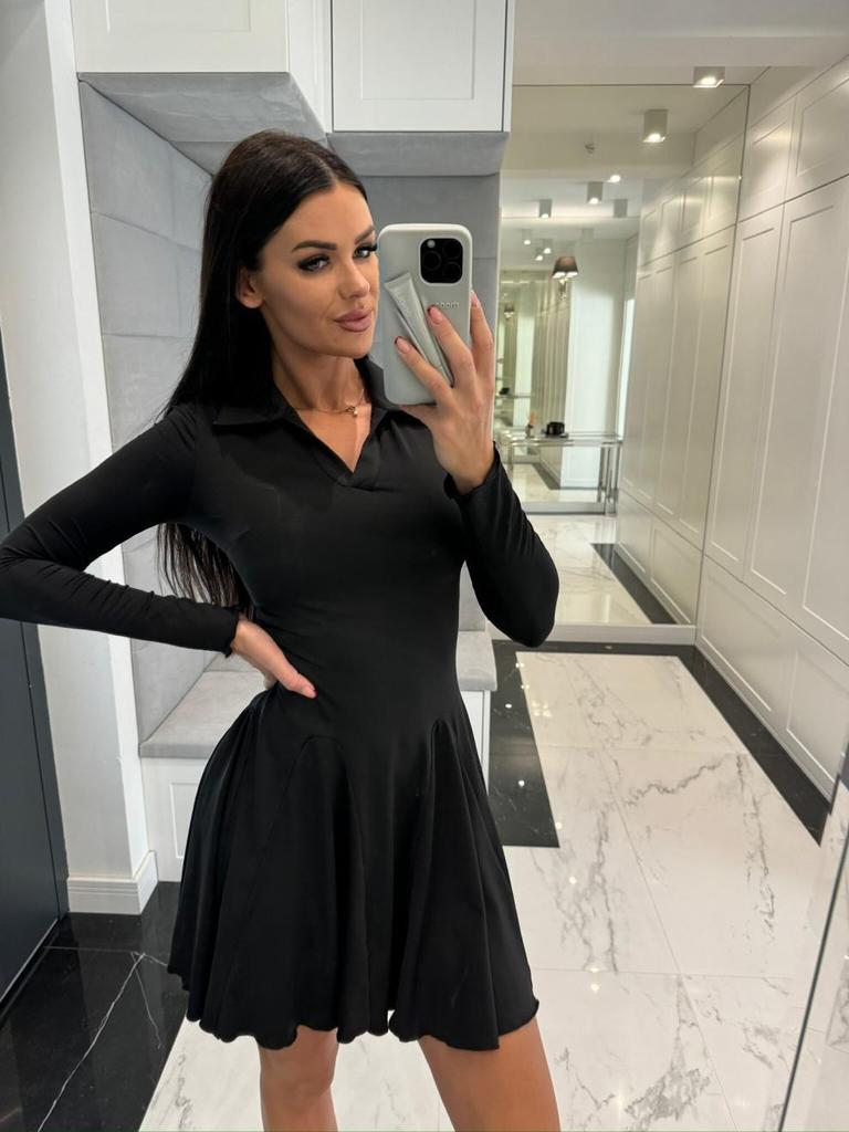 2024 European & American Women's Lapel Waist-Hugging Dress for Autumn/Winter