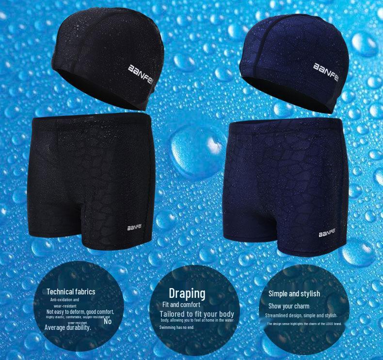 Banfei Men's New Style Flat-Leg Swim Trunks - Available in Plus Sizes