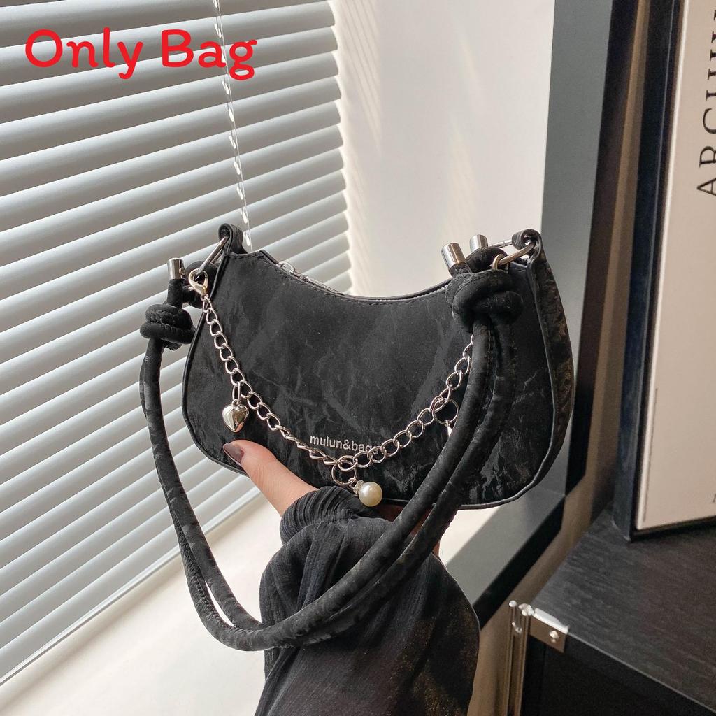 Street Style Pu Shoulder Bag For Women With Chain Strap And Zipper Closure