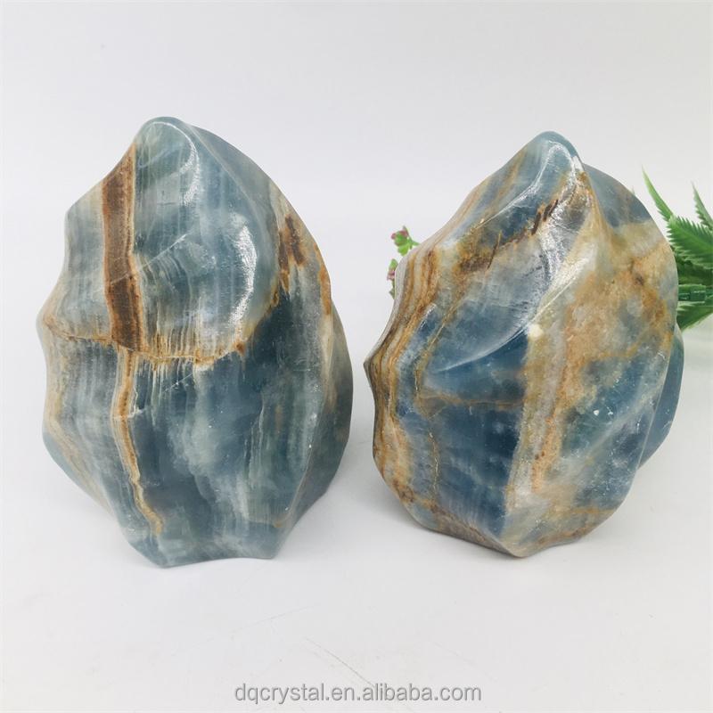 Wholesale Natural Crystal Blue Onyx Flame Polished Crystal Craft Blue Onyx Torch for Healing Decoration (Sky Blue,free size) небесно-голубой