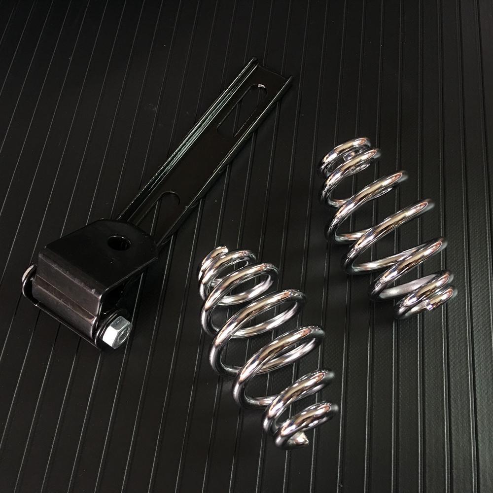 Black Motorcycle Roll Leather Solo Seat & Spring + Saddle Bracket Universal For Harley Sportster 883 XL Chopper