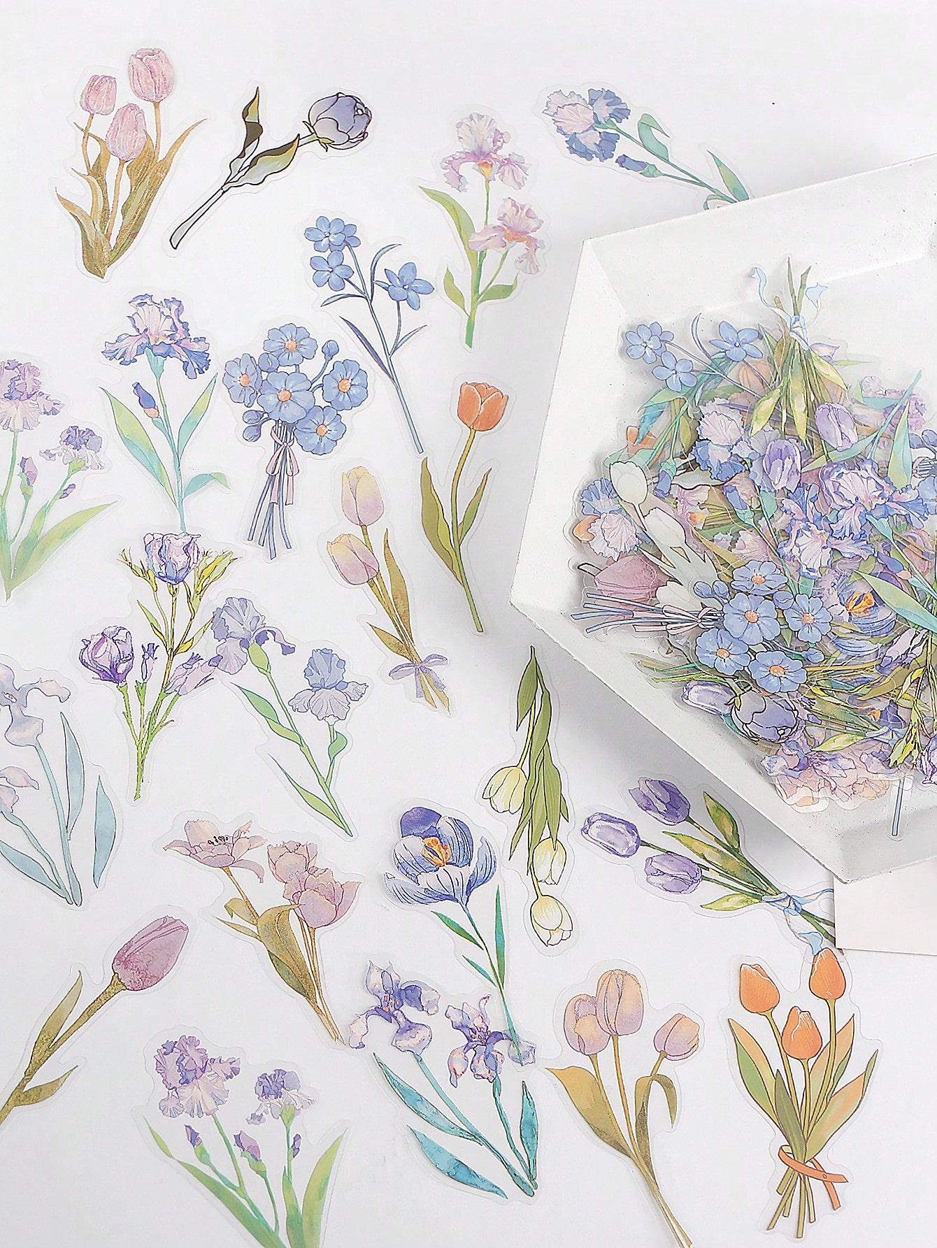 

DIY Украшение из растительных и цветочных материалов, Маленький и свежий хендмейд аккаунт, Наклейки Гука с цветочным узором, Наклейка обратно в школу one-size разноцветный