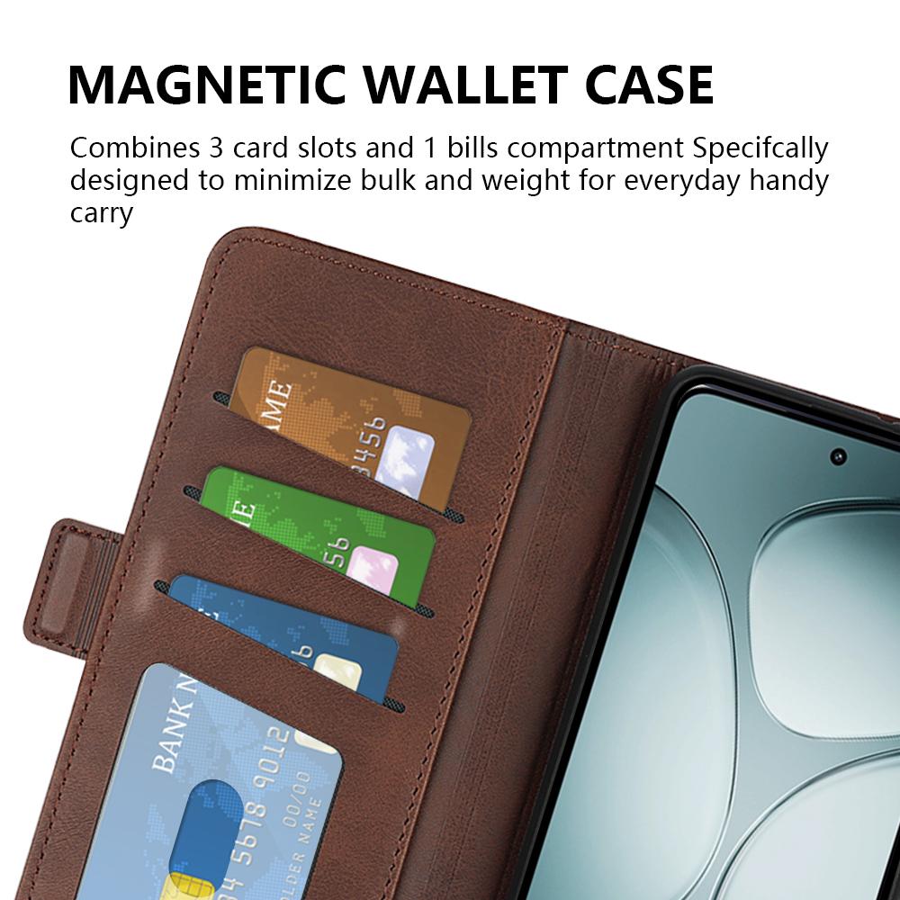 Dla Xiaomi 14T Etui z podstawką Skóra o fakturze cielęcej portfel Pokrowiec na telefon