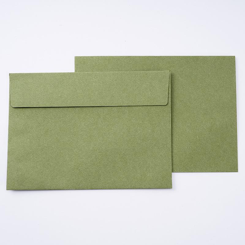 Busta Invito Cartolina di Auguri A7 Addensata Verde Oliva Avocado, Stile Europeo di Alta Gamma, Autoadesiva.