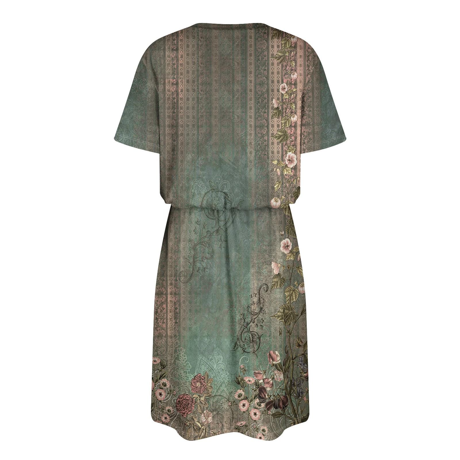 Женское модное свободное повседневное платье с короткими рукавами и карманами с принтом — фото 5