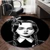 1pc Addams Family Wednesday1 Design Printed Area Round Carpet for Bedroom Living Room Home Decor Rugs Mat Non Slip Mat Rug for Bedside