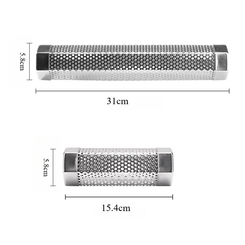 Pelletsrökrör, 6/12 tums rökgenerator i rostfritt stål för träpellets för varm eller kall rökning, fungerar med BBQ-grillrökare