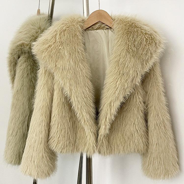 European and American autumn and winter new imitation fox fur coat women's short fashion fur coat coat