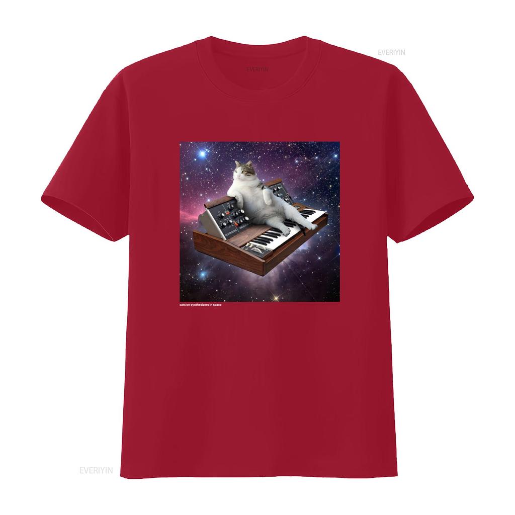 Cool Cats On Synthesizers In Space Minimoog T Shirt For  Vintage Washed Stylish Slightly Stretched Unisex Designer Clothes