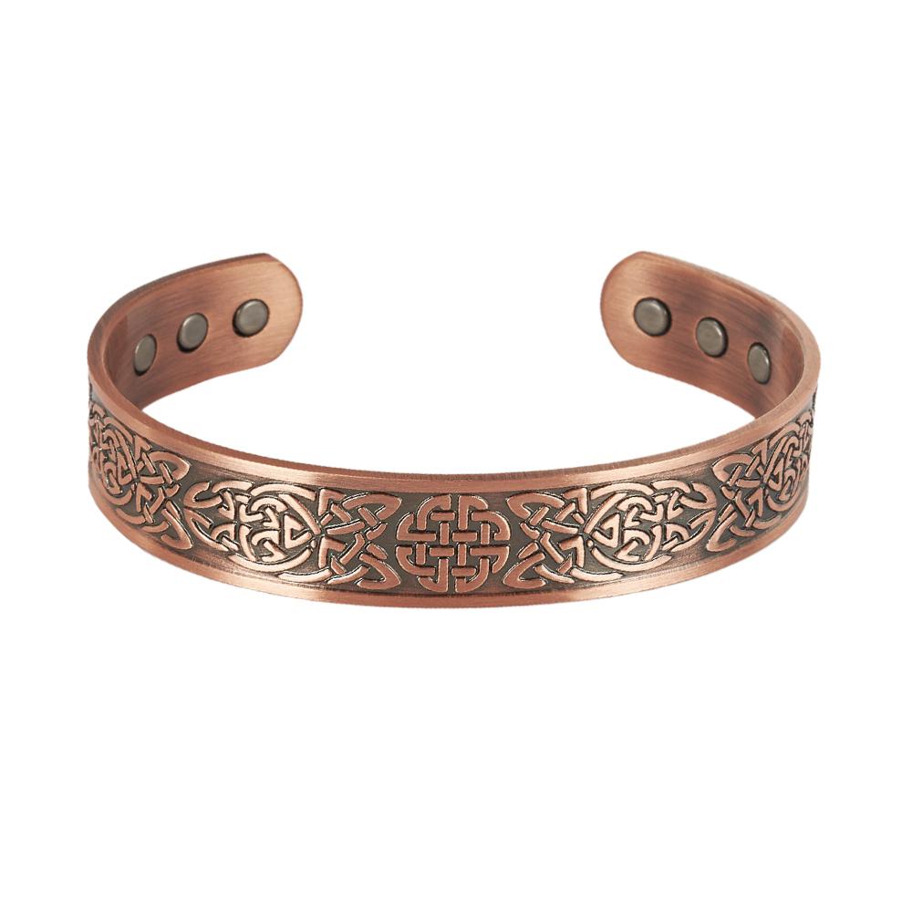 Vinterly Pure Copper Bracelets Vintage Viking Yggdrasil 15mm Adjustable Cuff Bangles Health Energy High Magnet Jewelry Resizable