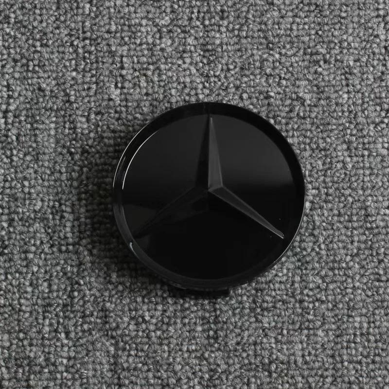 New 2025 Hot 4pcs 75mm Car Wheel Hub Cap Emblem for Mercedes Benz C180 E300 ML350 GLC W163 W166 W167 W204 W205 W212 W213 X253 W1