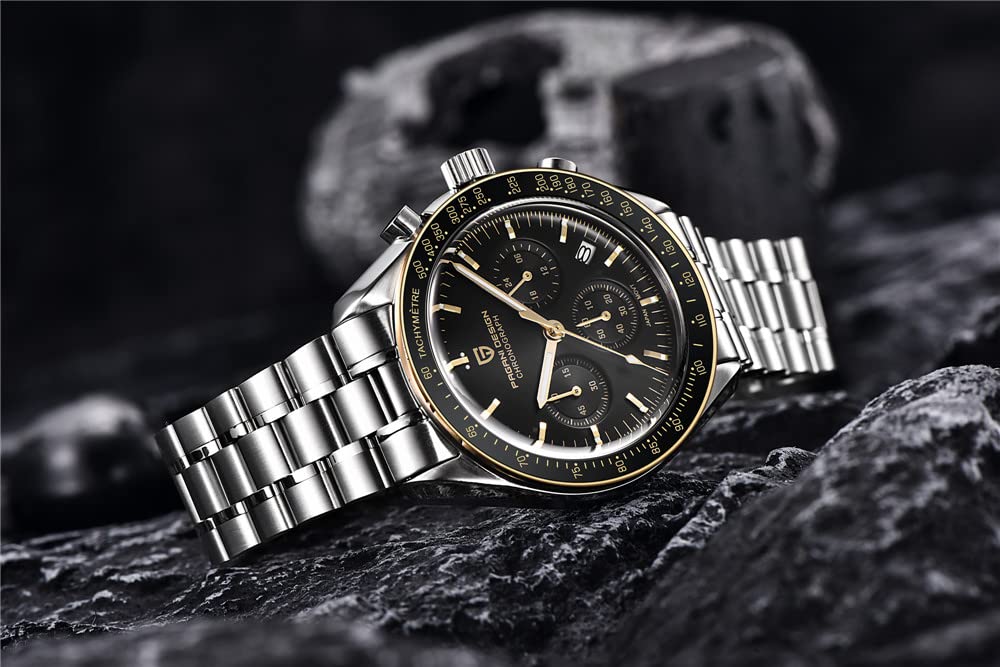 Pagani Design Relógio Fabricado no Japão Movimento de Quartzo SEIKO Cronógrafo Speedmaster com Caixa À Prova d'Água Relógio Social de Trabalho para Vestir Aço Inoxidável Couro
