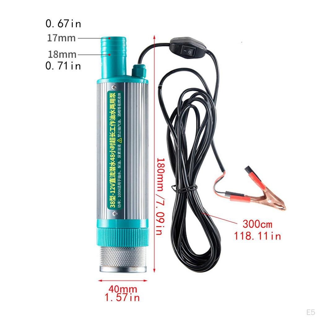 Electric Oil Pump Transfer Low Noise Fast Speed Leakproof Submersible Water Pumping for Marina