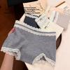 Women's Autumn and Winter Lace 10A Antibacterial Full Hip Extended Crotch Mid Waist Briefs