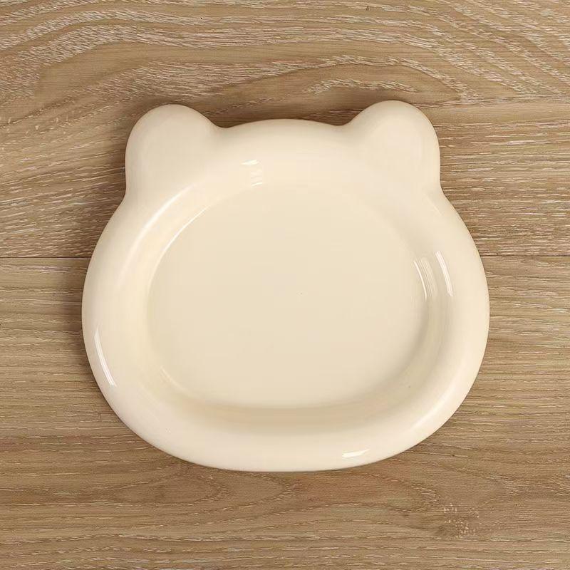 Adorable Cat Bear Dessert Plate - Cute, Plastic, Hot-Selling Breakfast Dish