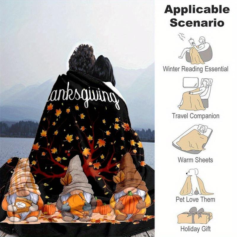 1 Stück Weihnachtszwerg-Druck Leichte Flanelldecke, Bequeme und Warme Decke, für Camping Sofa Bett und Couch Büro, Geschenkdecken in Allen