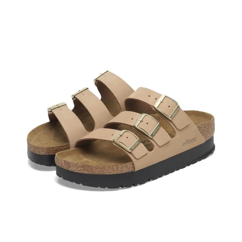 Birkenstock Florida Unisex Comfort Minimalist EVA Wear-resistant Slide Sandals Light Taupe Narrow Fit 1029760 36